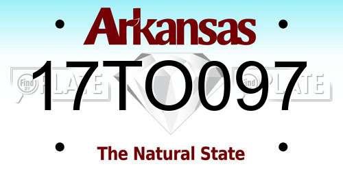 17TO097 Arkansas License Plate