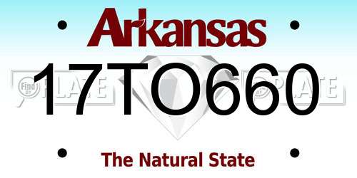 17TO660 Arkansas License Plate