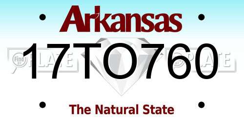 17TO760 Arkansas License Plate