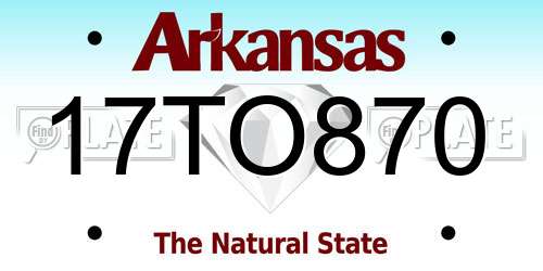 17TO870 Arkansas License Plate