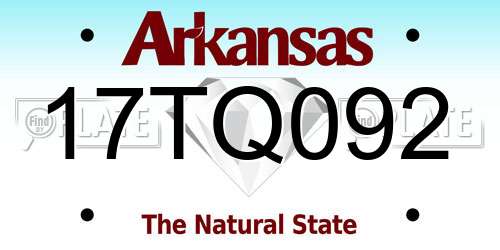 17TQ092 Arkansas License Plate