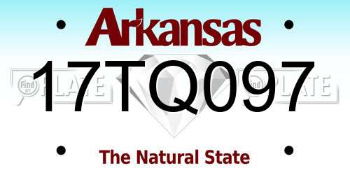 17TQ097 Arkansas License Plate