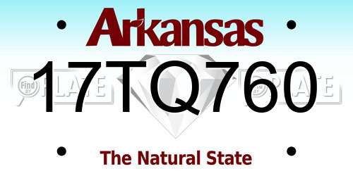17TQ760 Arkansas License Plate