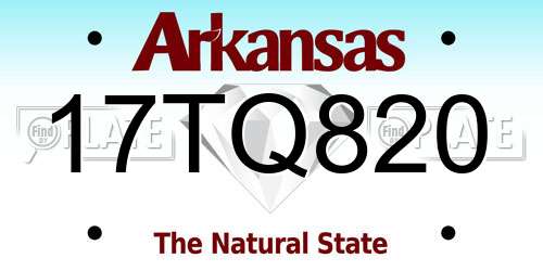 17TQ820 Arkansas License Plate