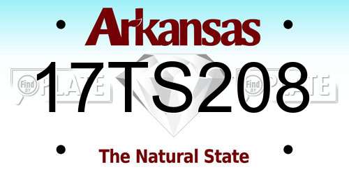 17TS208 Arkansas License Plate