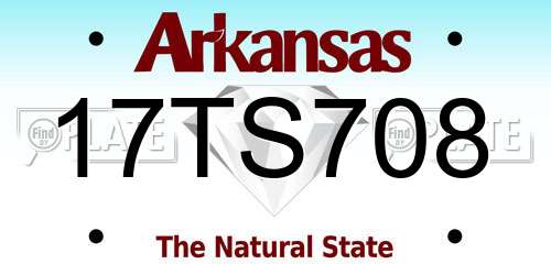 17TS708 Arkansas License Plate