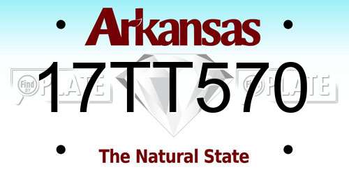 17TT570 Arkansas License Plate