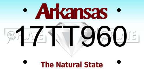 17TT960 Arkansas License Plate