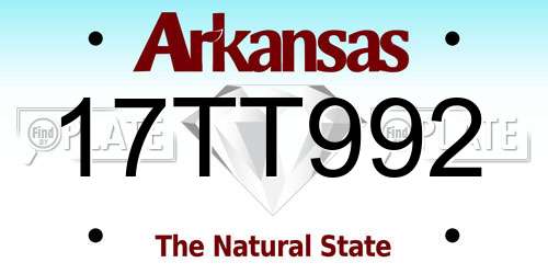 17TT992 Arkansas License Plate