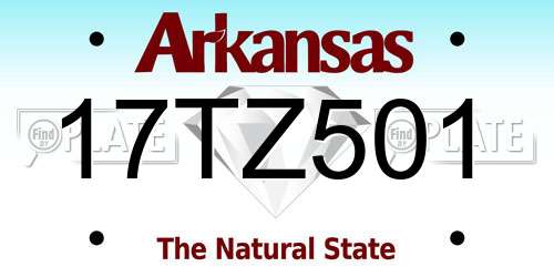 17TZ501 Arkansas License Plate