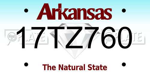 17TZ760 Arkansas License Plate