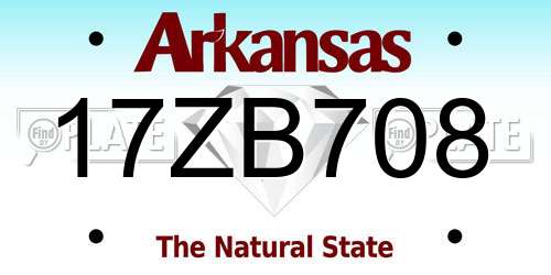 17ZB708 Arkansas License Plate