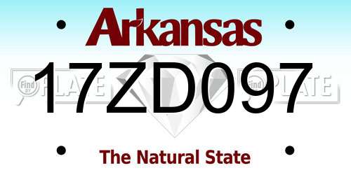 17ZD097 Arkansas License Plate