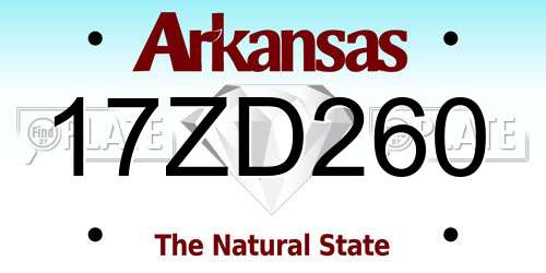 17ZD260 Arkansas License Plate