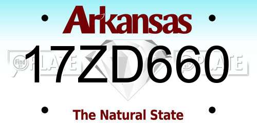 17ZD660 Arkansas License Plate