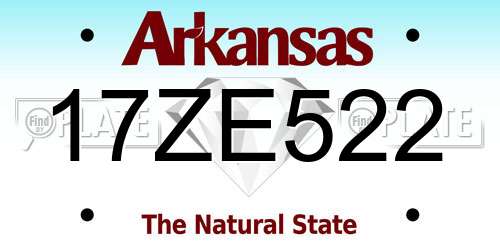 17ZE522 Arkansas License Plate