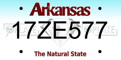 17ZE577 Arkansas License Plate