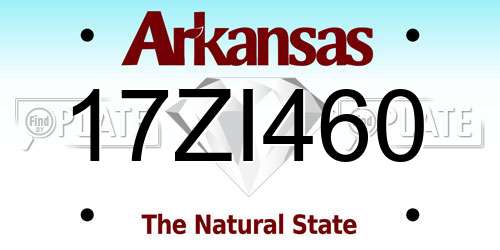 17ZI460 Arkansas License Plate