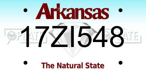 17ZI548 Arkansas License Plate