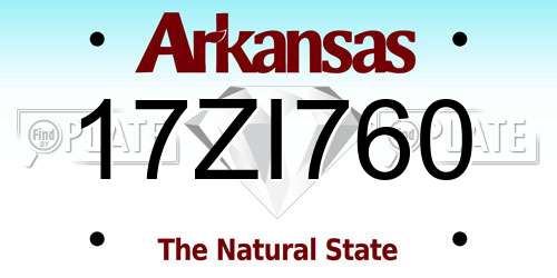 17ZI760 Arkansas License Plate