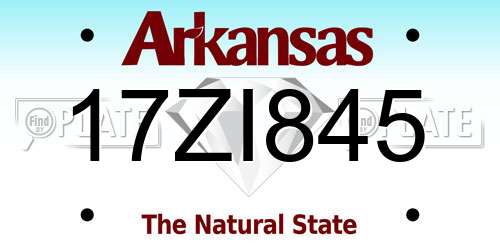 17ZI845 Arkansas License Plate