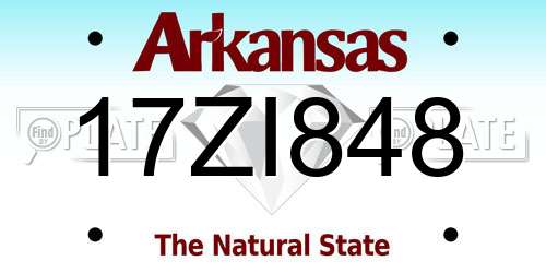 17ZI848 Arkansas License Plate