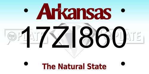 17ZI860 Arkansas License Plate