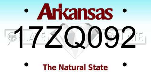 17ZQ092 Arkansas License Plate