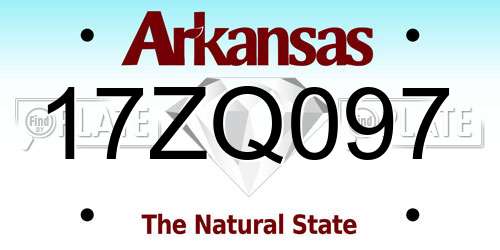 17ZQ097 Arkansas License Plate