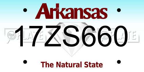 17ZS660 Arkansas License Plate