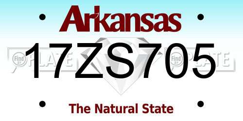 17ZS705 Arkansas License Plate
