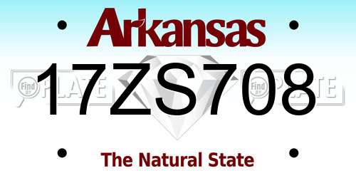 17ZS708 Arkansas License Plate