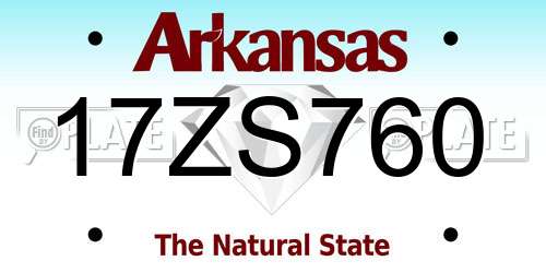 17ZS760 Arkansas License Plate