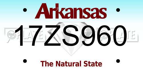 17ZS960 Arkansas License Plate