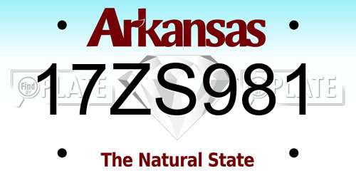 17ZS981 Arkansas License Plate