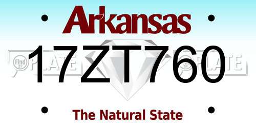 17ZT760 Arkansas License Plate