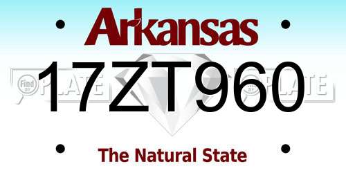 17ZT960 Arkansas License Plate