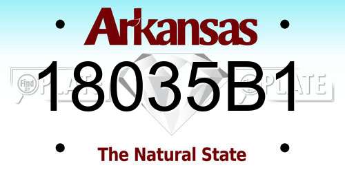 18035B1 Arkansas License Plate