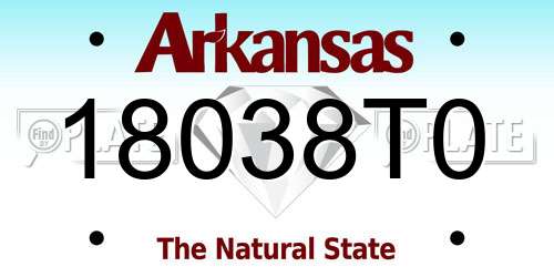 18038T0 Arkansas License Plate