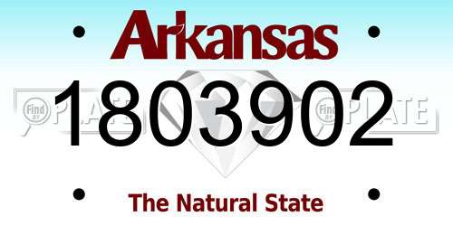 1803902 Arkansas License Plate