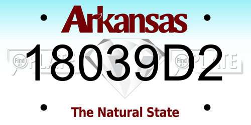 18039D2 Arkansas License Plate