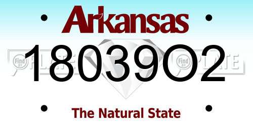 18039O2 Arkansas License Plate