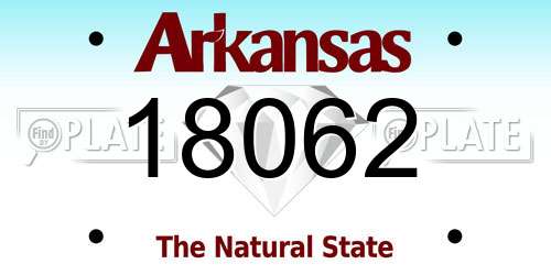 18062 Arkansas License Plate