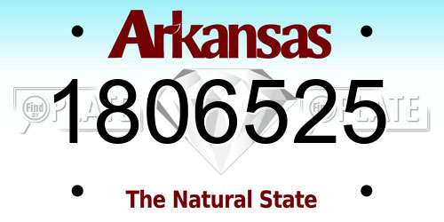 1806525 Arkansas License Plate