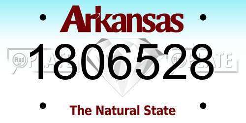 1806528 Arkansas License Plate