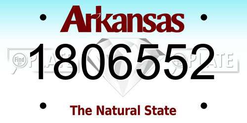 1806552 Arkansas License Plate