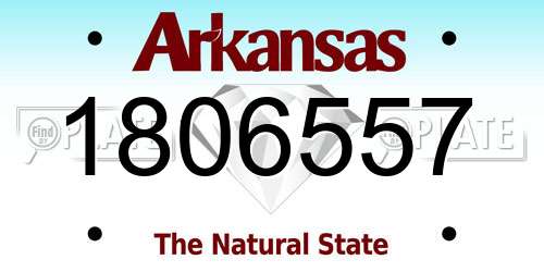 1806557 Arkansas License Plate