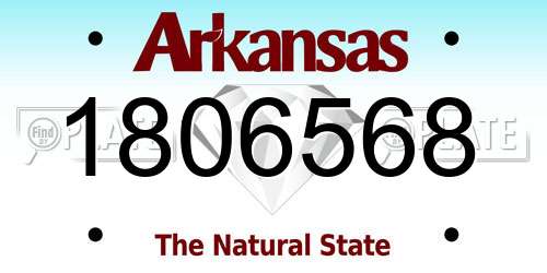 1806568 Arkansas License Plate