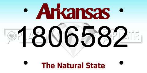 1806582 Arkansas License Plate