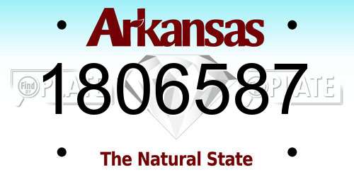 1806587 Arkansas License Plate